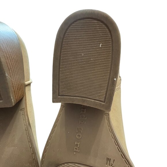 Tan Western Cowboy Boots Indigo Rd. Embroidered Mid-Calf Stacked Heel Womens 7M - Picture 15 of 15